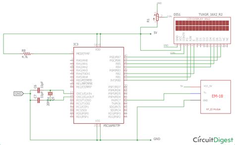 pic16f877a rfid diagram